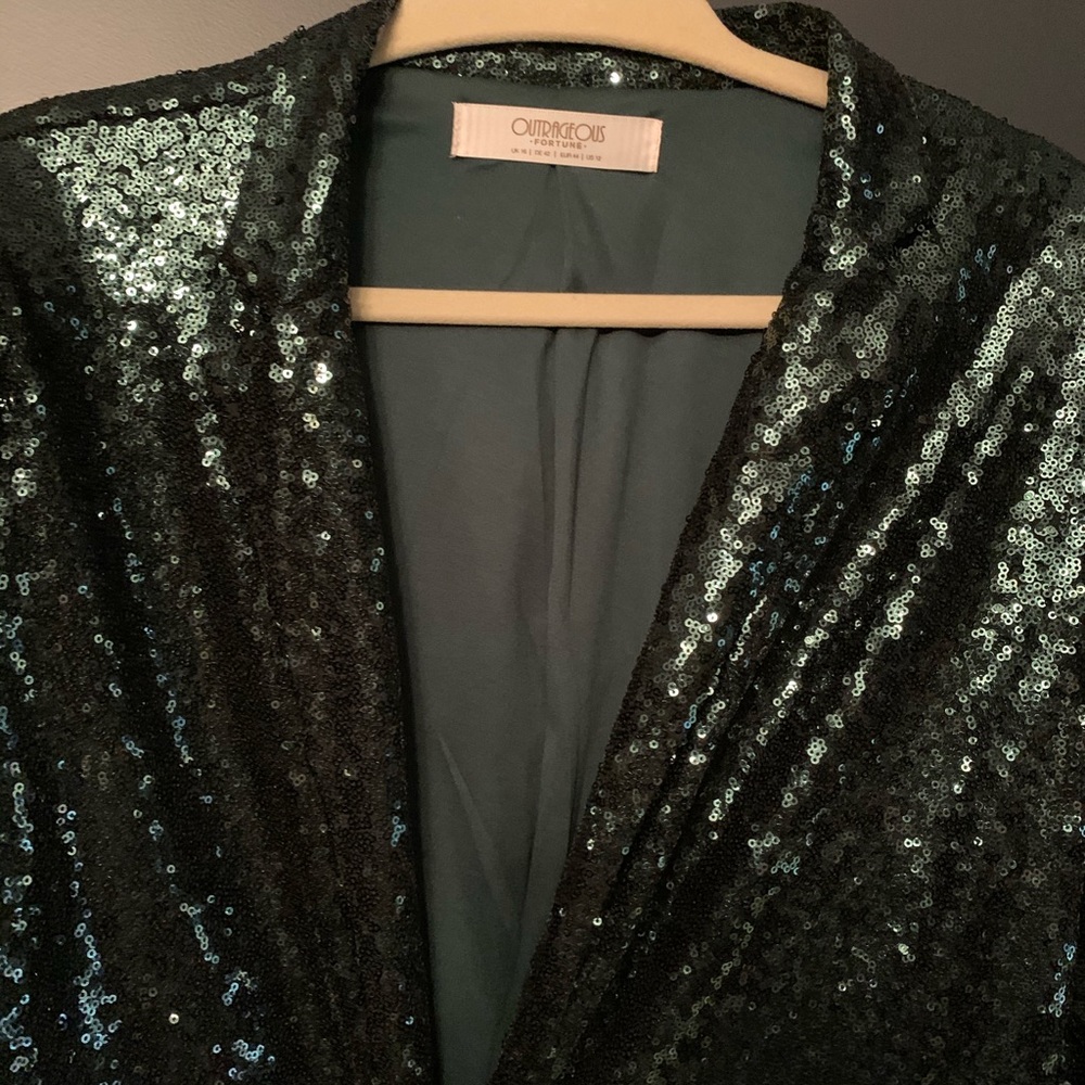 Slouchy Green Sequin Jacket
